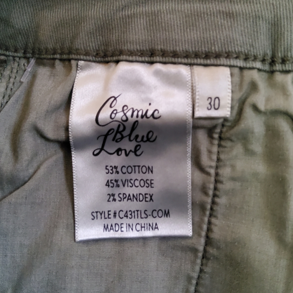 Cosmic Blue Love Crop Pant Command Green NWT - Picture 7 of 13